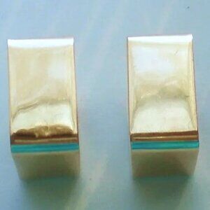 LARGE Vintage European Italy Solid 14K Yellow Gold Omega Back Earrings 10.3 g.